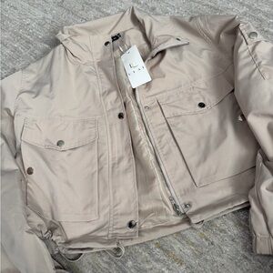 Beige Cropped Jacket